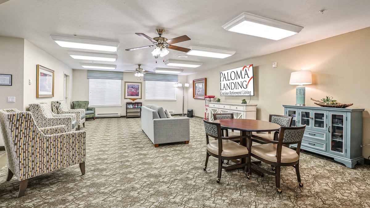 The TV lounge at Paloma Landing