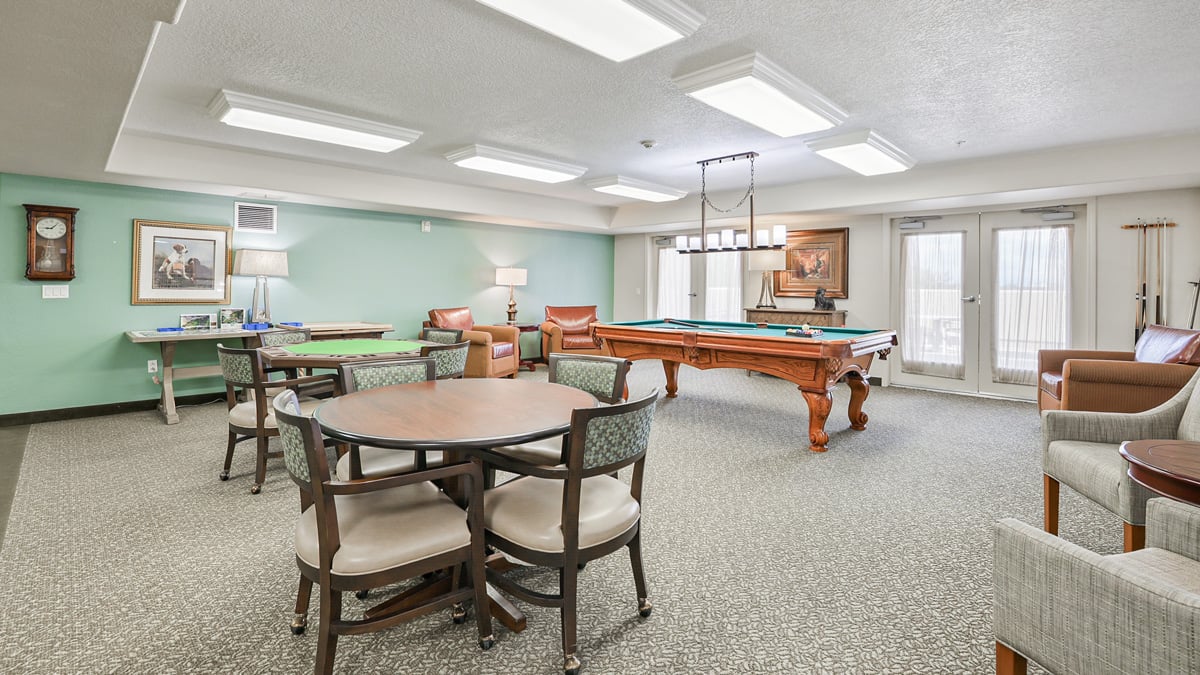 The game room at Paloma Landing
